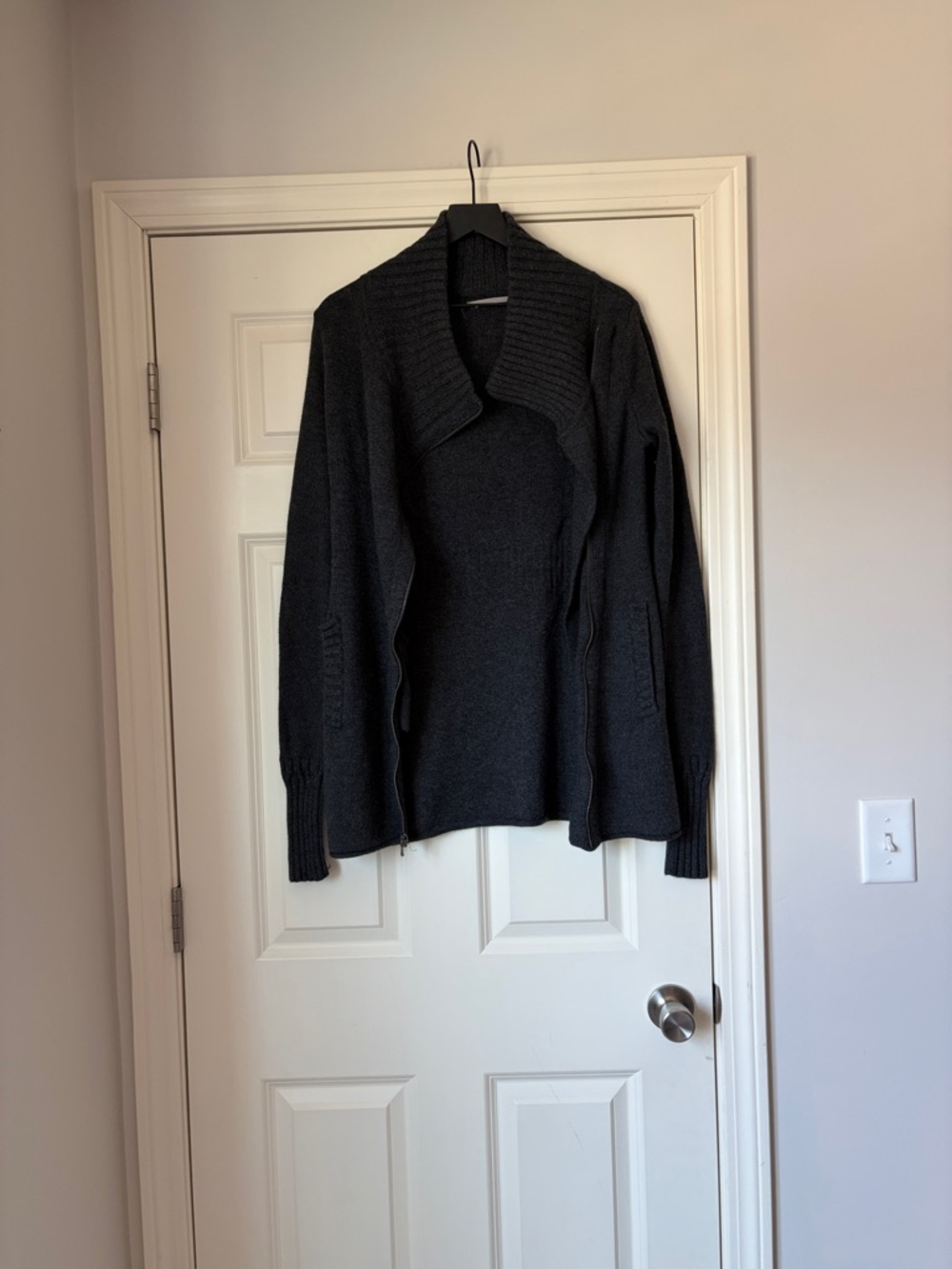 Athleta Dark Grey Zip Wool Jacket - Picture 2 of 3